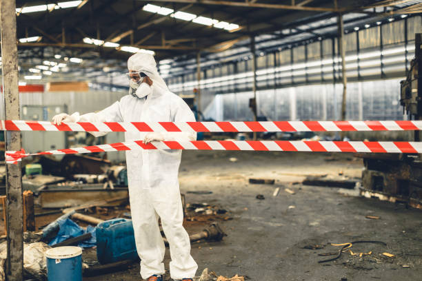 Professional Biohazard technician working in Caldwell, TX